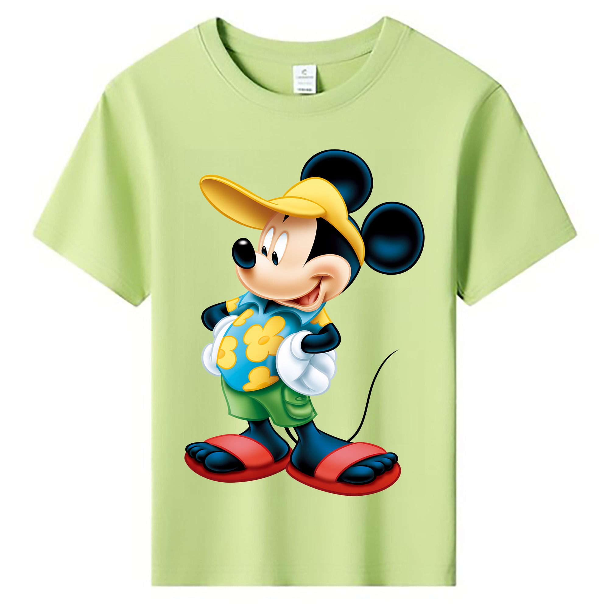 （画像用） ミッキーマウス Mickey Mouse 綿100％キッズTシャツ（フロントプリント）